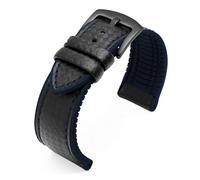KAXSFE Cinturino in gomma siliconica compatibile con il cinturino Tissot 1853 Tengzhi T-Touch(Black blue-black,19mm)