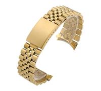 KAXSFE Cinturino in metallo con estremità curva compatibile con cinturini for orologi Rolex DATEJUST, accessori for braccialetti for orologi da uomo in acciaio inossidabile massiccio(Gold,20mm)