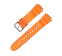 KAXSFE Cinturino in resina compatibile con Casio MCW-100H/110H/W-S220/HDD-S100 WV-200/AE-2000/2100 TPU Silicone Sport impermeabile cinturino da polso(Orange)