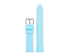 KAXSFE Cinturino in silicone bicolore compatibile con Omega X Swatch Joint MoonSwatch Planet Band uomo donna cinturino sportivo a sgancio rapido 20mm(Light blue white)