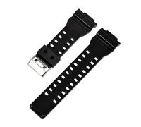 KAXSFE Cinturino in silicone da 16 mm compatibile con Casio G-Shock GA-100/110/120/140/200/400/700 GD-100/110/120 G-8900 GLS-100 cinturino for orologio da uomo nero oro(Black Glossy)
