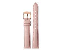 KAXSFE Compatibile con Swarovski DW Tissot Casio Watchband Donna Vera pelle Cinturino for orologio a sgancio rapido 12mm 14mm 15mm 16mm 18 Bracciale da donna(Light pink rose gold,14mm)