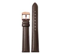 KAXSFE Compatibile con Swarovski DW Tissot Casio Watchband Donna Vera pelle Cinturino for orologio a sgancio rapido 12mm 14mm 15mm 16mm 18 Bracciale da donna(Brown rose gold,16mm)