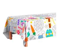 Kaxulvoblig Pasqua Tovaglia da Colorare, 108 '' x 54 '' IN Decorazioni di Pasqua Uova e Coniglio Tovaglia da Colorare per le Decorazioni di Festa di Pasqua e Bambini Pasqua Crafts Regali DIY