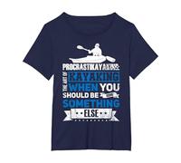 Kayak Canoa Canoa Pagaia Kayak Sport Maglietta, Donna Plus-Size, Navy, 2X