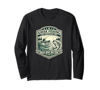 Kayak Fishing Guild Piccola Barca Big Fish Vintage Badge Maglia a Manica