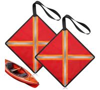 Kayak Flag, Reflective Safety Warning Set, Truck Load Flag, High-Visibility Accessory for Canoe, Boat, Outdoor Travel, Hauling, Towing, Kids, Adults, 12.6x12.6 inches