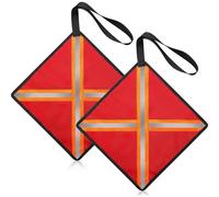 Kayak Flag, Trailer Warning Flag, Tear-Resistant Reflective Outdoor Sports Safety Accessories for Truck, Boat, Camping, Travel, and Hauling, 12.6x12.6 Inches, Polyester, 2 Pieces