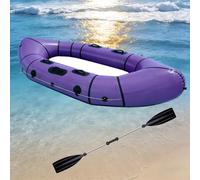 Kayak Gonfiabile 2 Posti In PVC Ultra Leggero - Packraft Compatto Per Pesca E Fiumi Calmi, Gonfiaggio Rapido, Incl. Pagaie, Pompa, Borsa E Kit Riparazione(Purple)