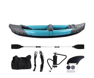 Kayak gonfiabile pieghevole per 2 persone, canoa in PVC spesso e resistente con protezione solare, fondo multistrato e camere d’aria indipendenti per rafting e pesca in barca