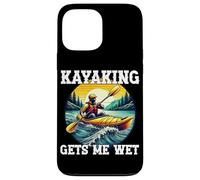 Kayak mi fa bagnare amante del kayak retrò canottaggio Kayaker Lago Custodia per iPhone 13 Pro Max