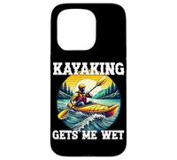 Kayak mi fa bagnare amante del kayak retrò canottaggio Kayaker Lago Custodia per iPhone 15 Pro