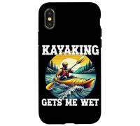 Kayak mi fa bagnare amante del kayak retrò canottaggio Kayaker Lago Custodia per iPhone X/XS