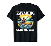 Kayak Mi Fa bagnare Amante del Kayak retrò Canottaggio Kayaker Lago Maglietta