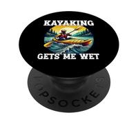 Kayak mi fa bagnare amante del kayak retrò canottaggio Kayaker Lago PopSockets PopGrip Adesivo