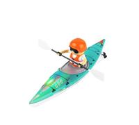 Kayak RC da 2,4 GHz con azionamento a pagaia, design anti-centro, luce LED, lunga durata della batteria, autocarro radiocomandato ad alta velocità RTR (blu)