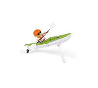 Kayak RC da 2,4 GHz con azionamento a pagaia, design anti-centro, luce LED, lunga durata della batteria, autocarro radiocomandato ad alta velocità RTR (verde)