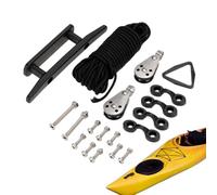 Kayak Scupper Plugs Kit, Heavy Duty Trolley Hook, Rope Cleat System, Carabiners, Pad Eyes, Bolts and Rivets for Rigging, Professionals, Men, Women, Boating, Fishing, Lake Trips, 18/13/3.5 Inches