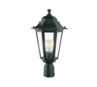 Testa Palo Da Esterno Contemporaneo Esagonale Alluminio E Vetro Nero 1 Luce E27