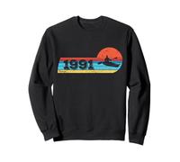Kayaks Canoe-Rafting Barche Vintage 1991 Compleanno Kayaker Felpa