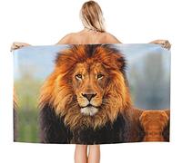 KAYAMU Telo Mare Microfibra Leone 150x70 cm, Antisabbia ad Impermeabile, Asciugamano da Spiaggia Animali Selvaggi, Leggero Teli Mare, per Mare Picnic e Bagno Uomo Donna