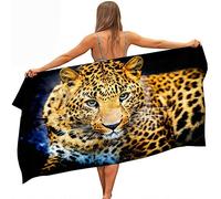 KAYAMU Telo Mare Microfibra Leopardo Grande 180x90 cm, Antisabbia ad Impermeabile, Asciugamano da Spiaggia Animali Selvaggi, Leggero Teli Mare, per Mare Picnic e Bagno Uomo Donna