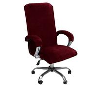 KAYBTNT Copri Sedia da Ufficio in Velluto, Coprisedia Ufficio Elasticizzato Universali, Copertura da Ufficio Computer, Fodera Sedia Ufficio Schienale Alto con Copri Braccioli,Wine Red,XLarge