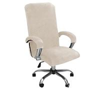 KAYBTNT Copri Sedia da Ufficio in Velluto, Coprisedia Ufficio Elasticizzato Universali, Copertura da Ufficio Computer, Fodera Sedia Ufficio Schienale Alto con Copri Braccioli,Beige,XLarge