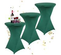 KAYBTNT Set di 3 coprisedia per tavolo da bar Ø 80 cm, diversi colori, spandex elasticizzato, rinforzo nella zona dei piedi, elegante tovaglia rotonda per tavolo da bistrot, matrimonio, cocktail,