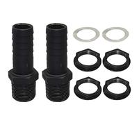 KAYEF 2 Collegamenti per Serbatoio Dell'Acqua Piovana, Filettatura Maschio 1", Attacco Secchio Con Portagomma, Attacco Tubo 25mm per Botte per Acqua Piovana