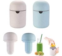 KAYEF 2 pz tappo spremi limone, spremi limone con tappo, spremiagrumi manuale per lime, arance, mandarini, pompelmi (beige + blu)