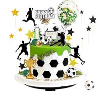 KAYEF 26 Pezzi Stuzzicadenti Decorativi Calcio, Decorazioni Torta per Compleanno Bambino con Cappello