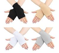 KAYEF 4 paia di guanti da donna con protezione solare e dita aperte Guanti da polso UV Guanti con dita aperte Antiscivolo Protezione solare Auto Guida all'aperto