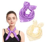 KAYEF foulard donna seta, sciarpa quadrata in seta da donna 2 pezzi, foulard in seta donna, sciarpa in seta, sciarpa in chiffon, adatto per decorazioni di feste, vita quotidiana
