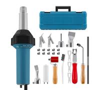 KayEsampra Torcia elettrica ad aria calda 1600 W 220 V in plastica, pistola per saldatura, saldatrice a gas caldo con ugelli e aste in PE/PVC, con custodia in plastica e 6 accessori