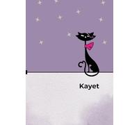 Kayet’s Cat Notebook - 100 Graph Paper Pages with Red Margin | lavender Cover | A5 School Notebook