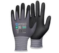 KAYGO Guanti da lavoro da uomo, 3 paia, in micro schiuma, rivestiti in nitrile, traspiranti, in nylon, antiscivolo, leggeri, resistenti all'olio, ideali per il lavoro dell'auto, KG18N (nero