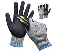 KAYGO Guanti da lavoro resistenti al taglio EN388 4X42C - 2 paia, micro schiuma nitrile rivestimento, buona presa, lavabile in macchina, ideale per uso generale, KG21N (Grigio, M, taglia 8)
