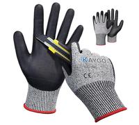 KAYGO Guanti da lavoro resistenti al taglio EN388 4X42C - 2 paia, micro schiuma nitrile rivestimento, buona presa, lavabile in macchina, ideale per uso generale, KG21N (Grigio, S, taglia 7)