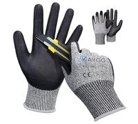 KAYGO Guanti da lavoro resistenti al taglio EN388 4X42C - 2 paia, micro schiuma nitrile rivestimento, buona presa, lavabile in macchina, ideale per uso generale, KG21N (Grigio, XL, taglia 10)