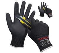 KAYGO Guanti da lavoro resistenti al taglio EN388 4X42C - 2 paia, micro schiuma nitrile rivestimento, buona presa, lavabile in macchina, ideale per uso generale, KG21N (Nero, XL, taglia 10)
