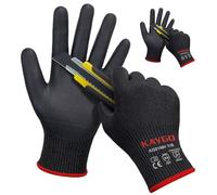 KAYGO Guanti da lavoro resistenti al taglio EN388 4X42C - 2 paia, micro schiuma nitrile rivestimento, buona presa, lavabile in macchina, ideale per uso generale, KG21N (Nero, S, taglia 7)