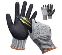 KAYGO Guanti da lavoro resistenti al taglio EN388 4X42C - 2 paia, micro schiuma nitrile rivestimento, buona presa, lavabile in macchina, ideale per uso generale, KG21N (Grigio, XXL, taglia 11)