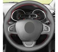 KAYJAE Cucito a mano in pelle nera coprivolante,Per Renault Clio 4 (IV) Kaptur Captur 2016-2019 Traspirante e Antiscivolo