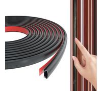 Kayleinster Guarnizione per porta nera, 8 m, autoadesiva, a D, per finestre e porte, in gomma anti-impatto, per telaio della porta, guarnizioni per porte da riempire, grandi spazi vuoti