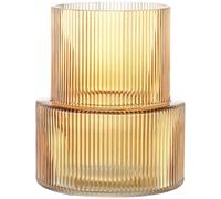 KAYLETIN Vaso in vetro ambrato, vasi scanalati per fiori, vaso per fiori per tulipani, vasi moderni per soggiorno, tavolo da pranzo, ingresso, mensola del camino, scaffale, matrimonio, ufficio, 19 cm