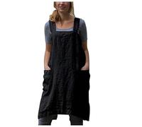 KAYLRE Grembiule Cucina Grembiule in Cotone e Lino in Stile Giapponese Colore Solido Cross Bandaggio a Forma di X-Shaped Dourst Cooking Vestiti XL Grembiule Maestra (Color : Noir, Size : 5XL)