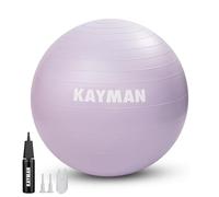KAYMAN Palla da ginnastica viola da 85 cm, sistema anti-scoppio, anelli antiscivolo, materiale resistente, facile da gonfiare, ideale per yoga, pilates, fitness, allenamento dell'equilibrio, palestra
