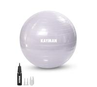 KAYMAN Palla per esercizi, sistema anti-scoppio, anelli antiscivolo, materiale resistente, facile da gonfiare, perfetta per yoga, pilates, fitness, allenamento dell'equilibrio, palestra e allenamenti