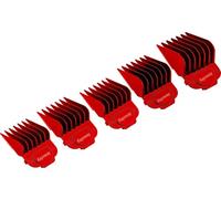 Kaynway Per guardie tagliacapelli Andis, 5 guide professionali con clip magica per tagliacapelli Andis, taglia #4, 5, 6, 7, 8 lunghezza (1/2", 5/8", 3/4", 7/8", 1" rosso)